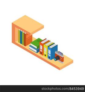 Isometric library shelf