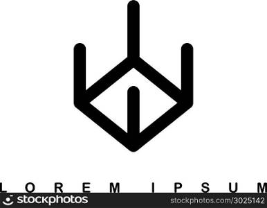 isometric line art sign logo logotype vector. isometric line art sign logo logotype vector illustration
