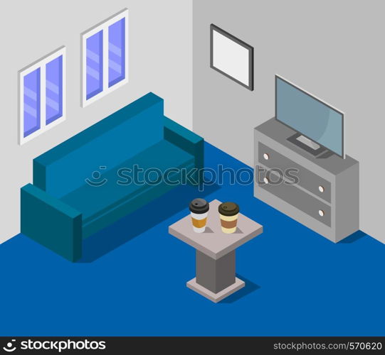 isometric lounge room