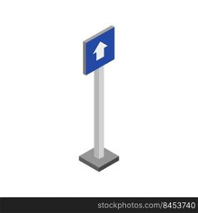 Isometric mandatory direction sign