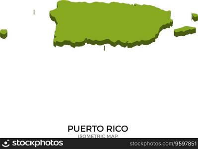 Isometric map of puerto rico detailed vector image