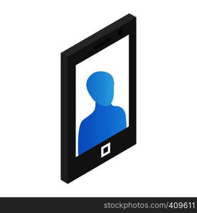 Isometric mobile phone icon isolated on white background. Mobile phone isometric 3d icon