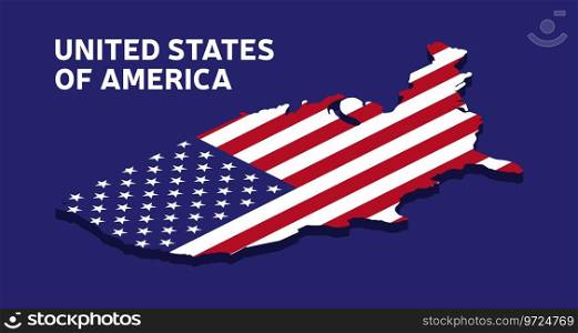 Isometric national flag of the usa american Vector Image