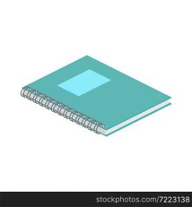 Isometric notebook on white background. For web design and application interface, also useful for infographics. Vector illustration.