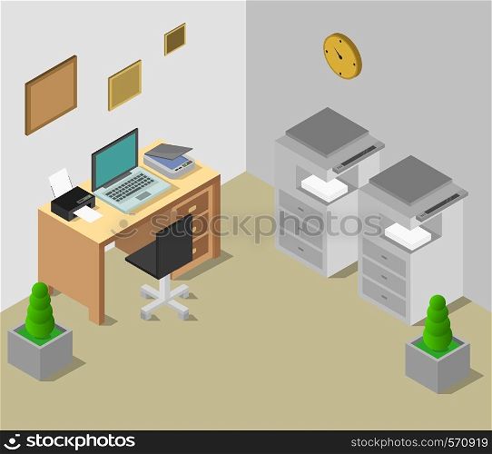 isometric office room