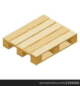 Isometric pallet for packaging and transportation isolated on white. Vector illustration.. Isometric pallet for packaging and transportation isolated on white.