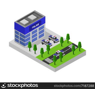 isometric police station