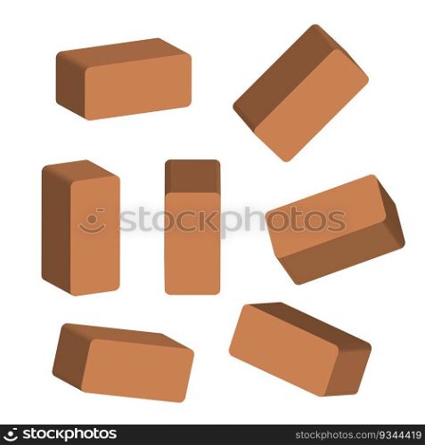 isometric red bricks icon design games. Vector illustration. Stock image. EPS 10.. isometric red bricks icon design games. Vector illustration. Stock image.