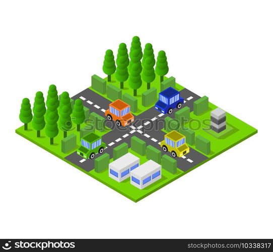 Isometric road junction
