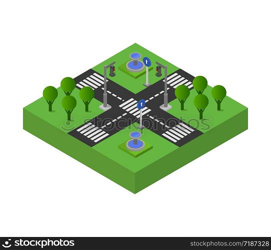 isometric road junction