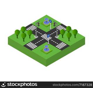 isometric road junction