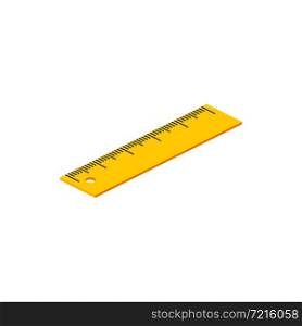 Isometric ruler on white background. For web design and application interface, also useful for infographics.Vector illustration.