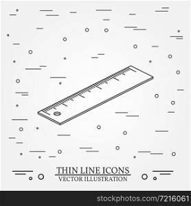 Isometric ruler on white background.For web design and application interface, also useful for infographics. Vector dark grey. Thin line icon. Vector illustration.