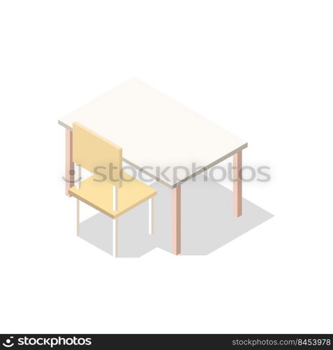 Isometric school desk