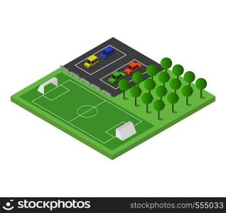 isometric soccer field
