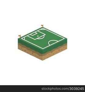 isometric square box soccer field vector logo. isometric square box soccer field vector art logo