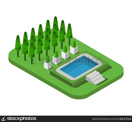 isometric swimming pool