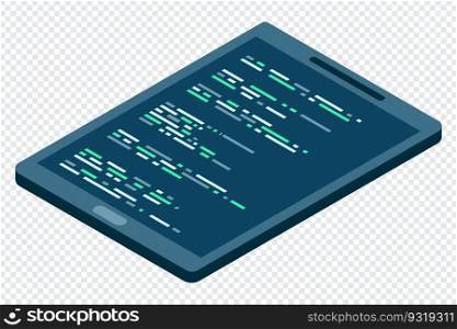 Isometric tablet. Simple flat isometric tablet. Tablet device isometric technology. Vector illustration