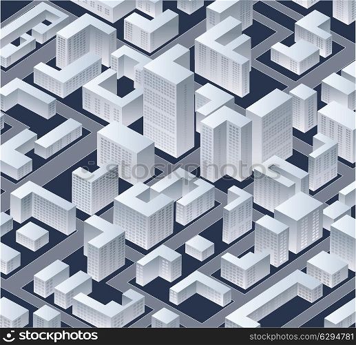 Isometric vector image of a modern city