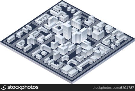 Isometric vector image of a modern city