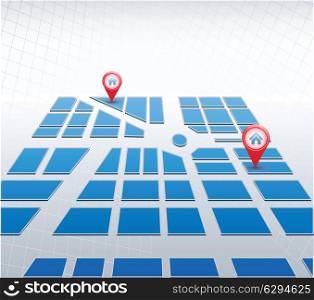 Isometric vector map of city