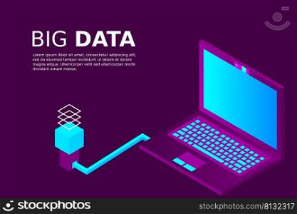 Isometric vector set of computer laptop tab≤t pc and smart-pho≠. 3d devices on modern background.
