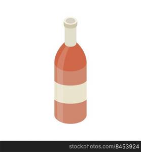 Isometric wine bottle