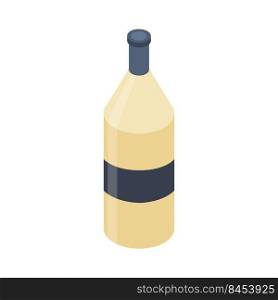 Isometric wine bottle