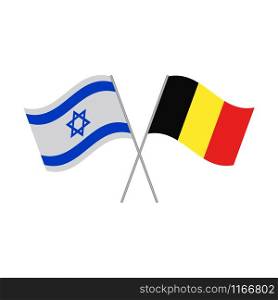 Israel and Belgium flags vector icon isolated on white background