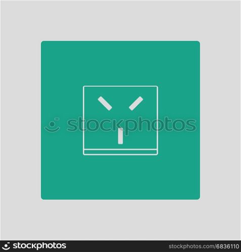 Israel electrical socket icon. Gray background with green. Vector illustration.