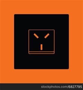 Israel electrical socket icon. Orange background with black. Vector illustration.
