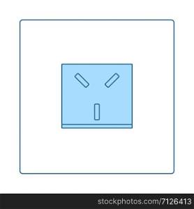 Israel Electrical Socket Icon. Thin Line With Blue Fill Design. Vector Illustration.