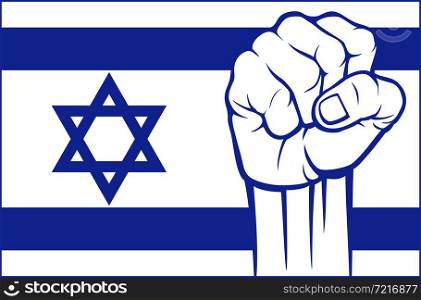 Israel fist (flag of israel) vector illustration