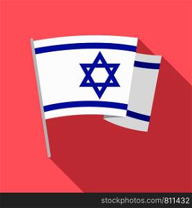 Israel flag icon. Flat illustration of israel flag vector icon for web design. Israel flag icon, flat style