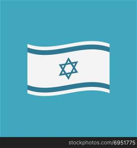Israel flag icon in flat design. Israel Independence Day holiday concept.