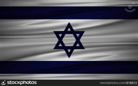 Israel flag vector. Vector flag of Israel blowig in the wind. EPS 10.