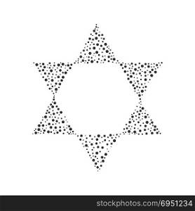 Israel Independence Day holiday flat design black dots pattern in star of david shape.