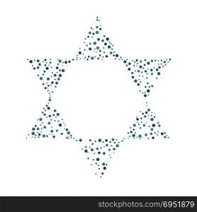 Israel Independence Day holiday flat design dots pattern in star of david shape.