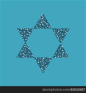 Israel Independence Day holiday flat design icon star of david shape with dots pattern.