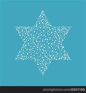 Israel Independence Day holiday flat design white dots pattern in star of david shape.