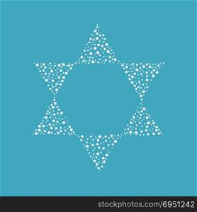 Israel Independence Day holiday flat design white dots pattern in star of david shape.