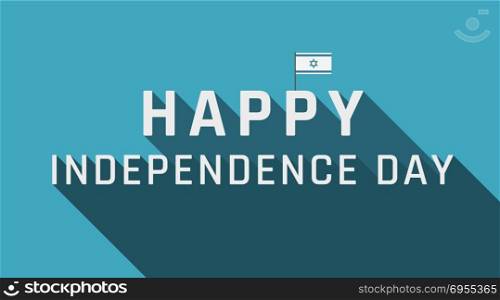 Israel Independence Day holiday greeting card with Israel flag icon and english text