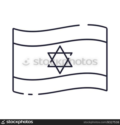 Israel national flag line design.