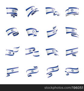 Israel national flag, vector illustration on a white background. Israel flag, vector illustration on a white background