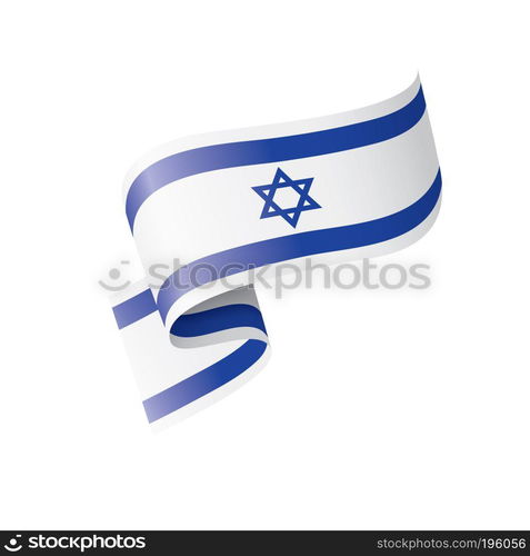 Israel national flag, vector illustration on a white background. Israel flag, vector illustration on a white background