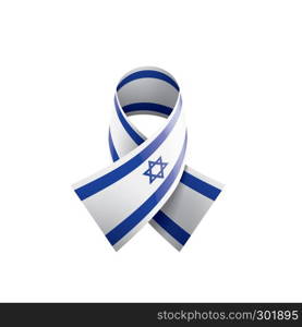 Israel national flag, vector illustration on a white background. Israel flag, vector illustration on a white background