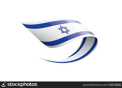 Israel national flag, vector illustration on a white background. Israel flag, vector illustration on a white background