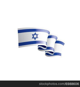 Israel national flag, vector illustration on a white background. Israel flag, vector illustration on a white background