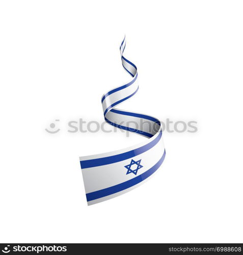 Israel national flag, vector illustration on a white background. Israel flag, vector illustration on a white background