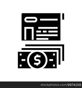 issue of allowance glyph icon vector. issue of allowance sign. isolated contour symbol black illustration. issue of allowance glyph icon vector illustration